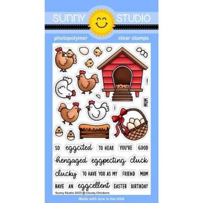 Sunny Studio Clear Stamps - Clucky Chickens